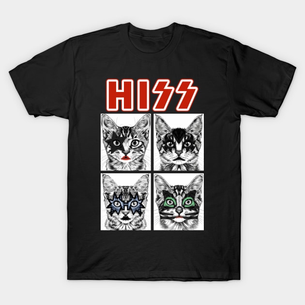 Retro Cat Rock and Roll Music Concert Festival Band Funny Cat T-Shirt by KsuAnn